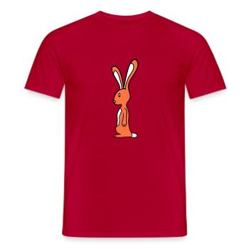 Hase Kaninchen Häschen Steht niedlich Kleintier - Männer T-Shirt - Rot - Vorne - AI Model Male 178 dark (178cm)