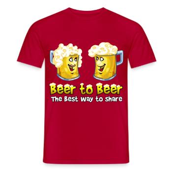 Beer to beer - T-shirt homme - rouge - Devant - AI Model Male 178 dark (178cm)