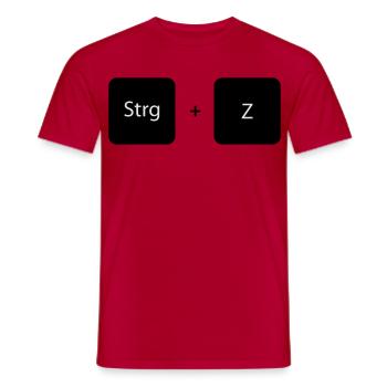Raccourci Ctrl et Z - T-shirt homme - rouge - Devant - AI Model Male 178 dark (178cm)