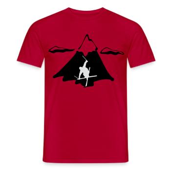 Ski Freestyle mit Berg - Männer T-Shirt - Rot - Vorne - AI Model Male 178 dark (178cm)
