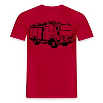 Freiwillige Feuerwehr , Feuerwehrauto , TLF(25) - Männer T-Shirt - Rot - Vorne - AI Model Male 178 dark (178cm)