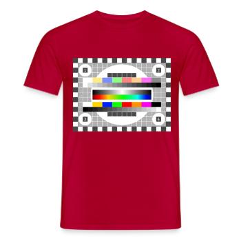 Test Picture Colors Pattern TV Retro stylish gradient 80 - Men's T-Shirt - red - Front - AI Model Male 178 dark (178cm)