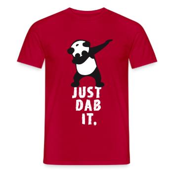 dab just dab it panda dabbing touchdown super win - Men's T-Shirt - red - Front - AI Model Male 178 dark (178cm)