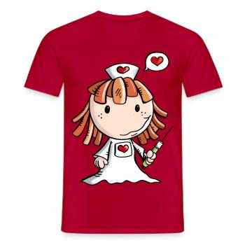 Liebe Krankenschwester - Herz - Niedlich - Beruf - Männer T-Shirt - Rot - Vorne - AI Model Male 178 dark (178cm)