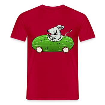 Souris Jouer concombre ne olle - Voiture - Voitures - Drôle - T-shirt homme - rouge - Devant - AI Model Male 178 dark (178cm)