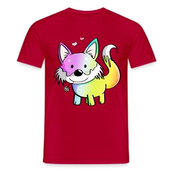 Fuchs Regenbogen - Füchse - Rotfuchs - Raubtier - Männer T-Shirt - Rot - Vorne - AI Model Male 178 dark (178cm)