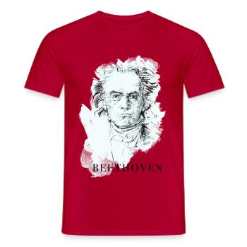 musiker klassik Beethoven taub Konzert Fan klavier - Männer T-Shirt - Rot - Vorne - AI Model Male 178 dark (178cm)