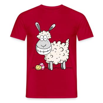Bon mouton de Pâques I Cadeau de Pâques Motif de Pâques Amusement - T-shirt homme - rouge - Devant - AI Model Male 178 dark (178cm)