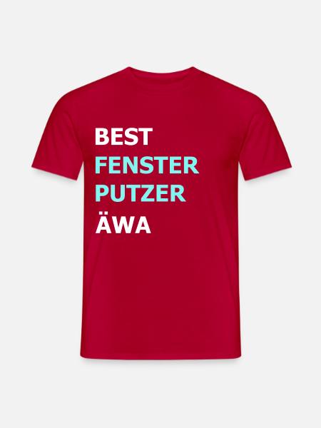Bester Fensterputzer Reiniger Hausmann Geschenk - Männer T-Shirt - Rot