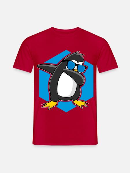 Tanzender Pinguin - Männer T-Shirt - Rot