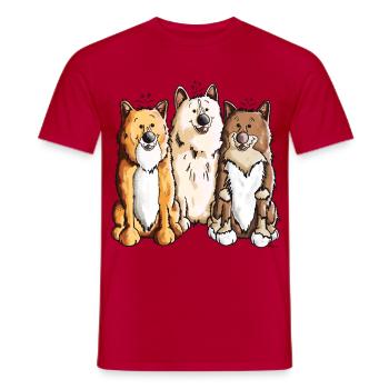 Das Islandhund Team - Männer T-Shirt - Rot - Vorne - AI Model Male 178 dark (178cm)