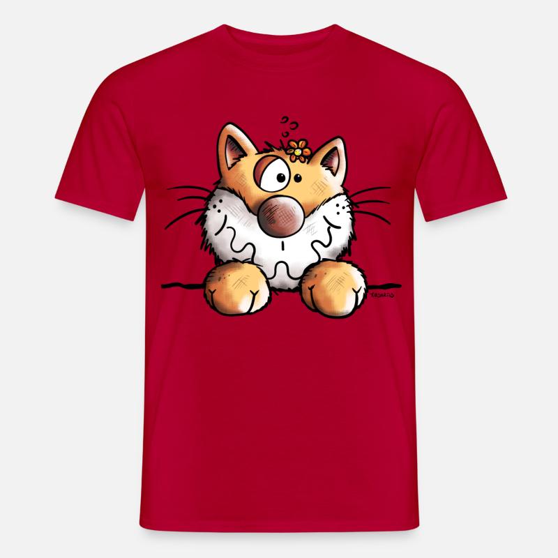 Neugieriges Kätzchen - Männer T-Shirt - Rot