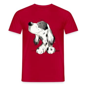 Cadeau de bande dessinée Setter I Dogs - T-shirt homme - rouge - Devant - AI Model Male 178 dark (178cm)
