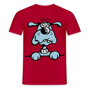 Chien - T-shirt homme - rouge - Devant - AI Model Male 178 dark (178cm)