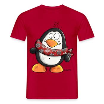 Happy Penguin - Men's T-Shirt - red - Front - AI Model Male 178 dark (178cm)