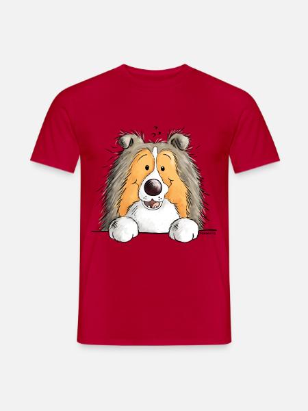 Sweet Shetland Sheepdog - Dog - Dogs - Sheltie - Men's T-Shirt - red