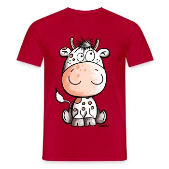 Lustige Kuh - Kühe - Rind - Baby - Comic - Männer T-Shirt - Rot - Vorne - AI Model Male 178 dark (178cm)