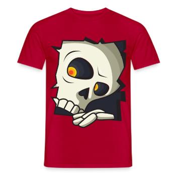 Skull - Men's T-Shirt - red - Front - AI Model Male 178 dark (178cm)