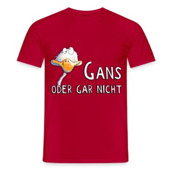 Gans Oder Gar Nicht I Gänse Wortspiel - Männer T-Shirt - Rot - Vorne - AI Model Male 178 dark (178cm)