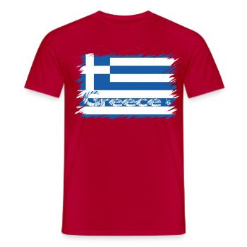 Greece - Men's T-Shirt - red - Front - AI Model Male 178 dark (178cm)
