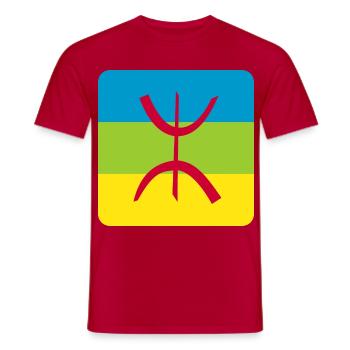 berber flagge aufkleber amazigh ref - Männer T-Shirt - Rot - Vorne - AI Model Male 178 dark (178cm)