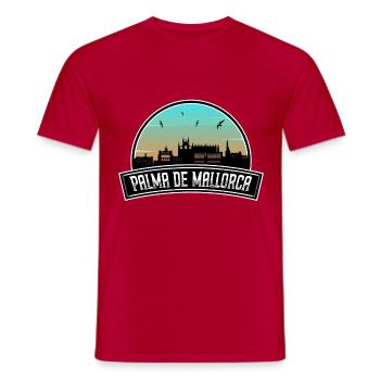 Palma De Mallorca Spain Skyline Spanish Souvenir - Men's T-Shirt - red - Front - AI Model Male 178 dark (178cm)