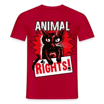 DROITS DES ANIMAUX - T-shirt homme - rouge - Devant - AI Model Male 178 dark (178cm)