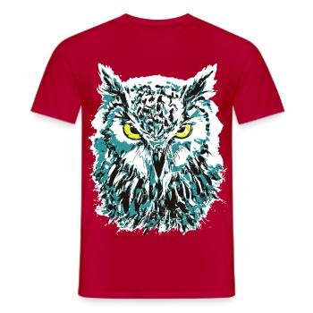 Colorful Owl - Owl Head - Owl - Colorful Owl - Men's T-Shirt - red - Front - AI Model Male 178 dark (178cm)