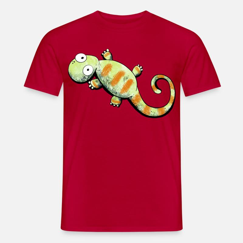 Happy Gecko I Echse - Männer T-Shirt - Rot