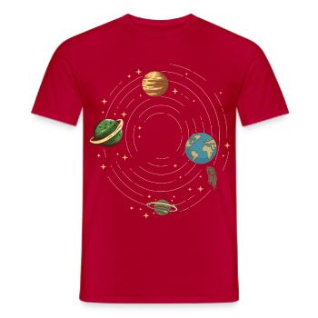 Planet - Men's T-Shirt - red - Front - AI Model Male 178 dark (178cm)