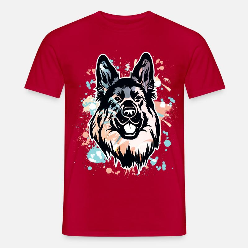 Deutscher Schäferhund - Männer T-Shirt - Rot