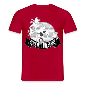 Strandparty Tanzen unter Palmen Hibiskus - Männer T-Shirt - Rot - Vorne - AI Model Male 178 dark (178cm)