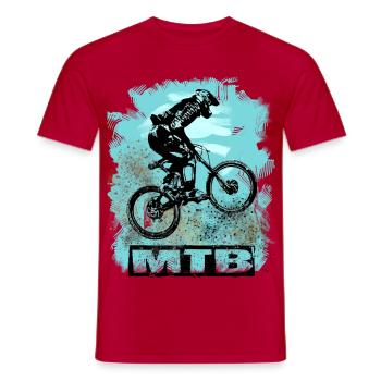 MTB Bike - Männer T-Shirt - Rot - Vorne - AI Model Male 178 dark (178cm)