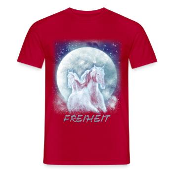 Pferde Mädchen Freiheit - Männer T-Shirt - Rot - Vorne - AI Model Male 178 dark (178cm)