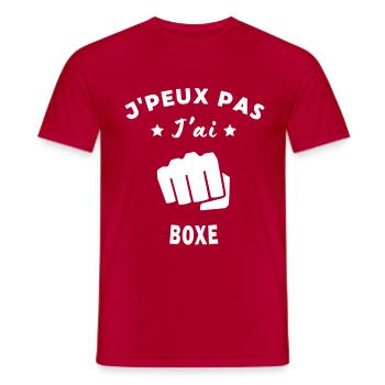 Humour et Sport de Boxe Feminin - T-shirt homme - rouge - Devant - AI Model Male 178 dark (178cm)