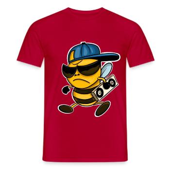 Bee Dj Cool - Men's T-Shirt - red - Front - AI Model Male 178 dark (178cm)
