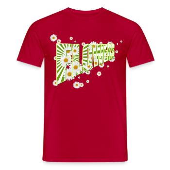 Fleurs, marguerites, marguerites, nature, jardin - T-shirt homme - rouge - Devant - AI Model Male 178 dark (178cm)