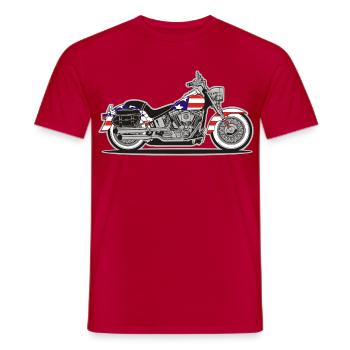 Moto Patriot américaine avec drapeau - T-shirt homme - rouge - Devant - AI Model Male 178 dark (178cm)