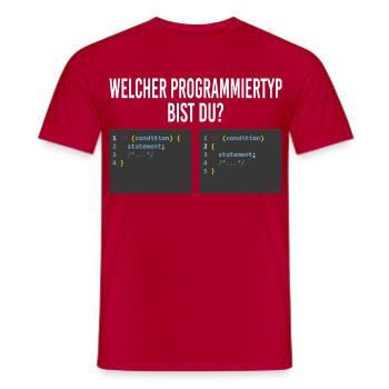 Welcher Programmiertyp bist du? - Männer T-Shirt - Rot - Vorne - AI Model Male 178 dark (178cm)