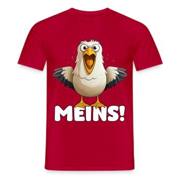 MEINS! Freche Möwe – Strandhumor - Männer T-Shirt - Rot - Vorne - AI Model Male 178 dark (178cm)