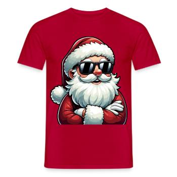 Santa Chill with sunglasses - Men's T-Shirt - red - Front - AI Model Male 178 dark (178cm)