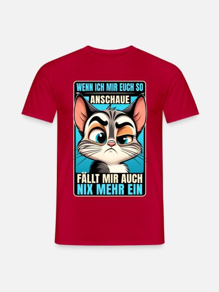 Sarkasmus Katze Lustiger Spruch Anti Menschen - Männer T-Shirt - Rot