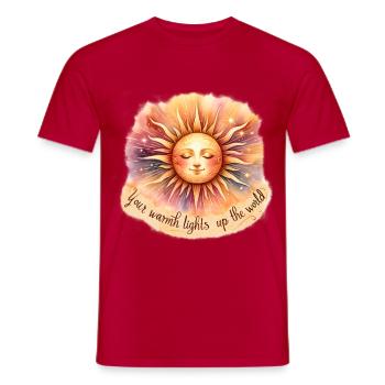 Illumine le monde - T-shirt homme - rouge - Devant - AI Model Male 178 dark (178cm)
