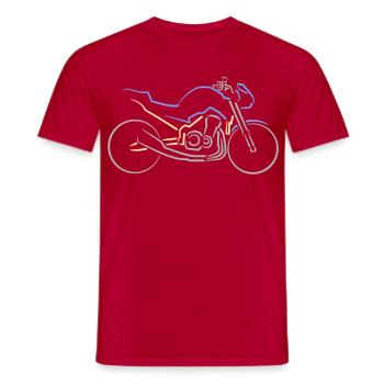 Moto Naked Bike Contours Multicolore - T-shirt homme - rouge - Devant - AI Model Male 178 dark (178cm)