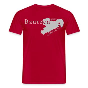 Bautzen - Mein Sachsen - Heimatstadt - Männer T-Shirt - Rot - Vorne - AI Model Male 178 dark (178cm)