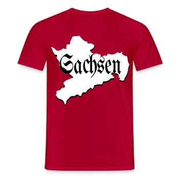 Saxony black and white - Men's T-Shirt - red - Front - AI Model Male 178 dark (178cm)