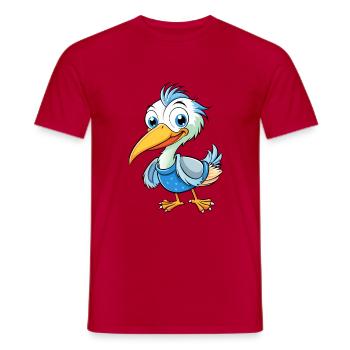 Héron mignon personnage de dessin animé Kawaii Clipart - T-shirt homme - rouge - Devant - AI Model Male 178 dark (178cm)