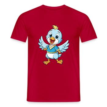 Taube Niedliche Zeichentrickfigur Kawaii Clipart - Männer T-Shirt - Rot - Vorne - AI Model Male 178 dark (178cm)