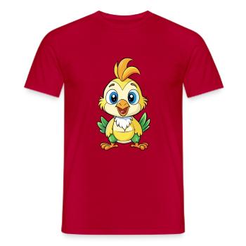 calopsitte mignon personnage de dessin animé Kawaii Clipart - T-shirt homme - rouge - Devant - AI Model Male 178 dark (178cm)