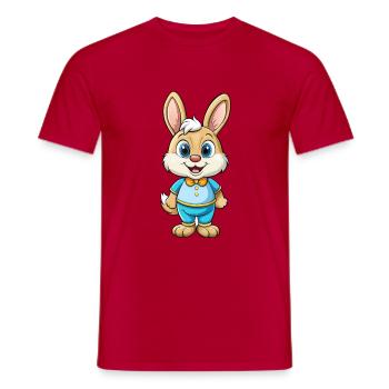 Bunny Cute Cartoon Character Kawaii Clipart - Men's T-Shirt - red - Front - AI Model Male 178 dark (178cm)